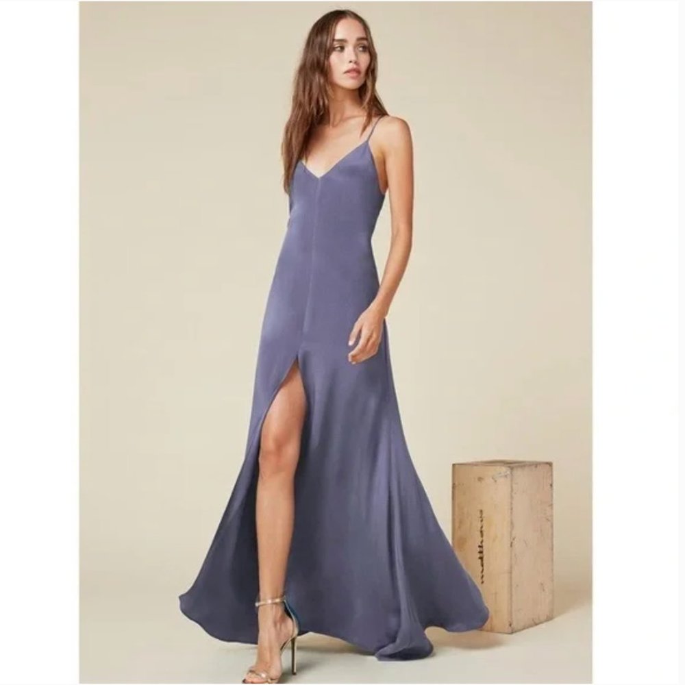 Reformation Cabot Front Slit Dress In Natural BNWT XS